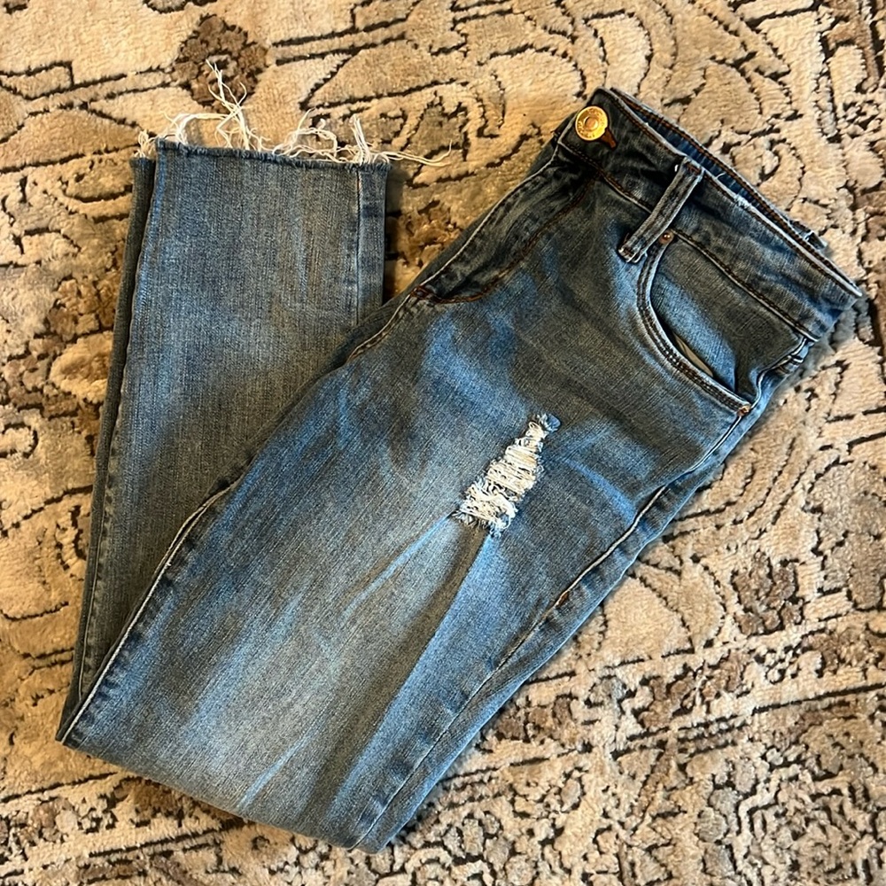 STS Blue Ellie skinny scissor cut hem high rise jeans - size 29